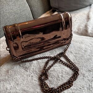 Aldo Bronze Clutch with Chain Strap